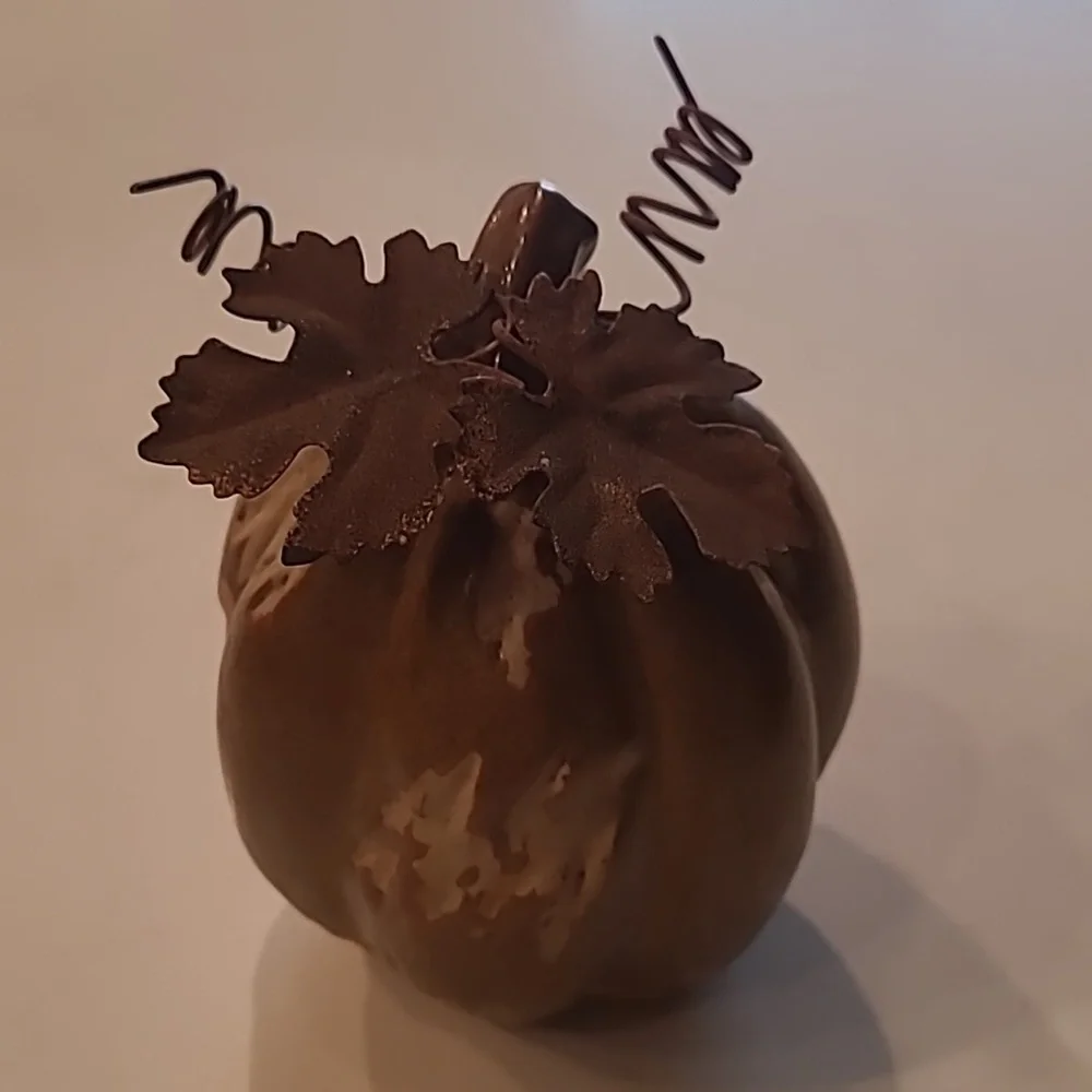 Pier 1 Imports Rustic Brown Ceramic Pumpkin Decor